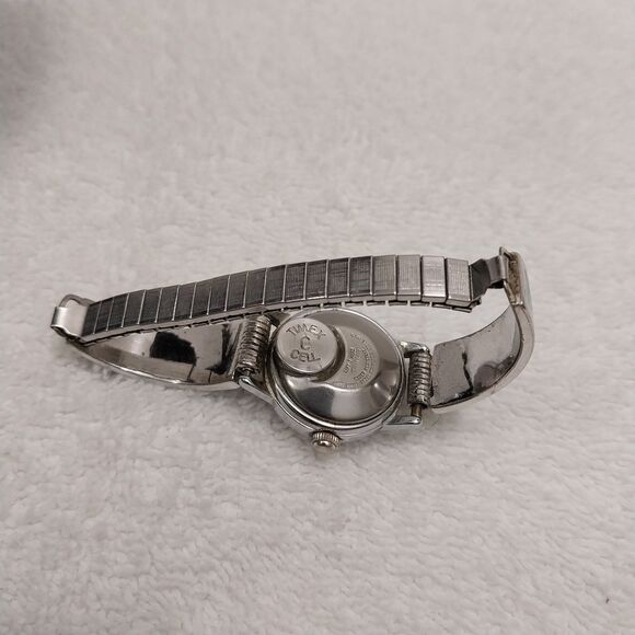 Vintage Timex Ladies Watch Electric Silver And Turquoise Dead Battery #J323 - Picture 4 of 7
